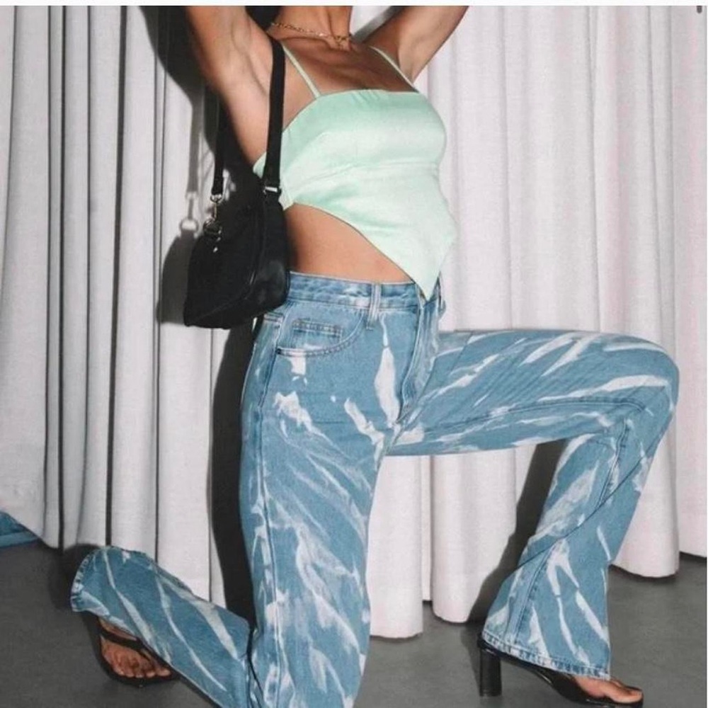 Lioness princess polly BLEACH TIE-DYE JEANS   🩵